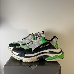 Balenciaga Triple S Sneakers - Green, Black, and White